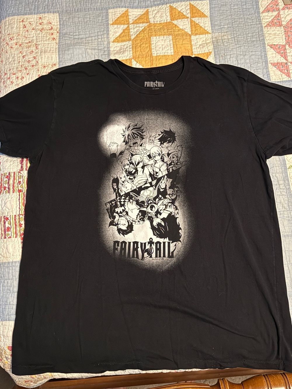Black Graphic Menโs T-Shirt Fairytail by Funimation
